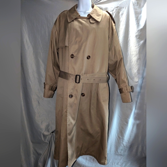 London Fog Double Breasted Trench Coat with Removable Liner - Picture 1 of 4